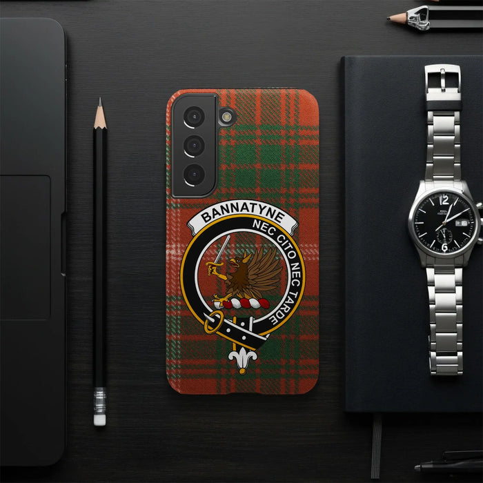 Bannatyne Nec Cito Nec Tarde clan crest glossy phone case – alternate product view