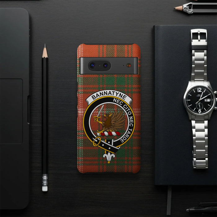 Bannatyne Nec Cito Nec Tarde clan crest glossy phone case – heritage design presentation