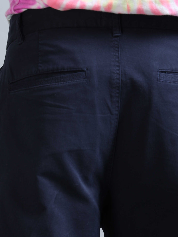 Navy Relaxed Fit Trousers for Men detail view - Battalion Embroidered Trouser by Italian Colony