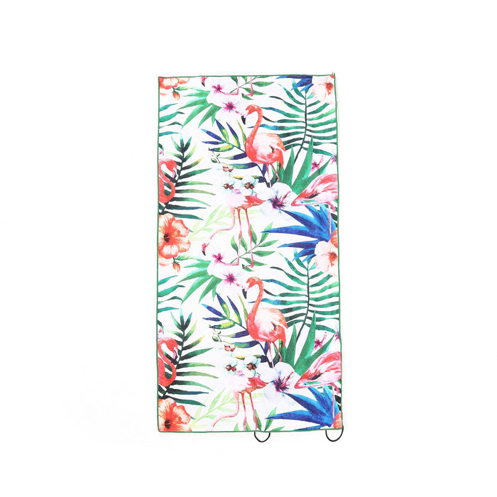 Beach Towel Bag in Watercolor Flamingo White