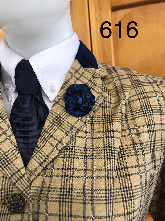Beige and Black Check with White Specs (616) Adults Show Hunter Jacket