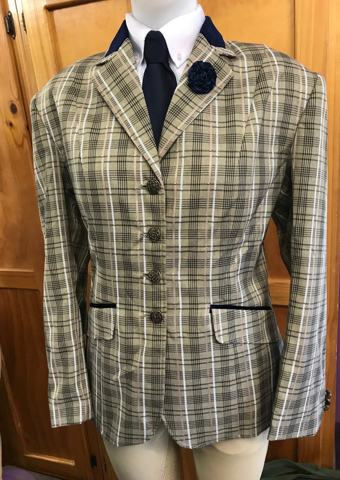 Beige, Black, White and Pale Pink Check (594) Adults Show Hunter Jacket