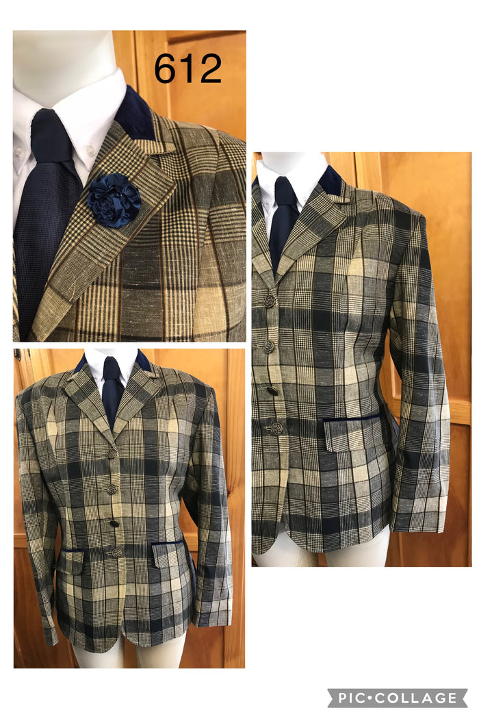Beige, Brown and Cream Check (612) Adults Show Hunter Jacket