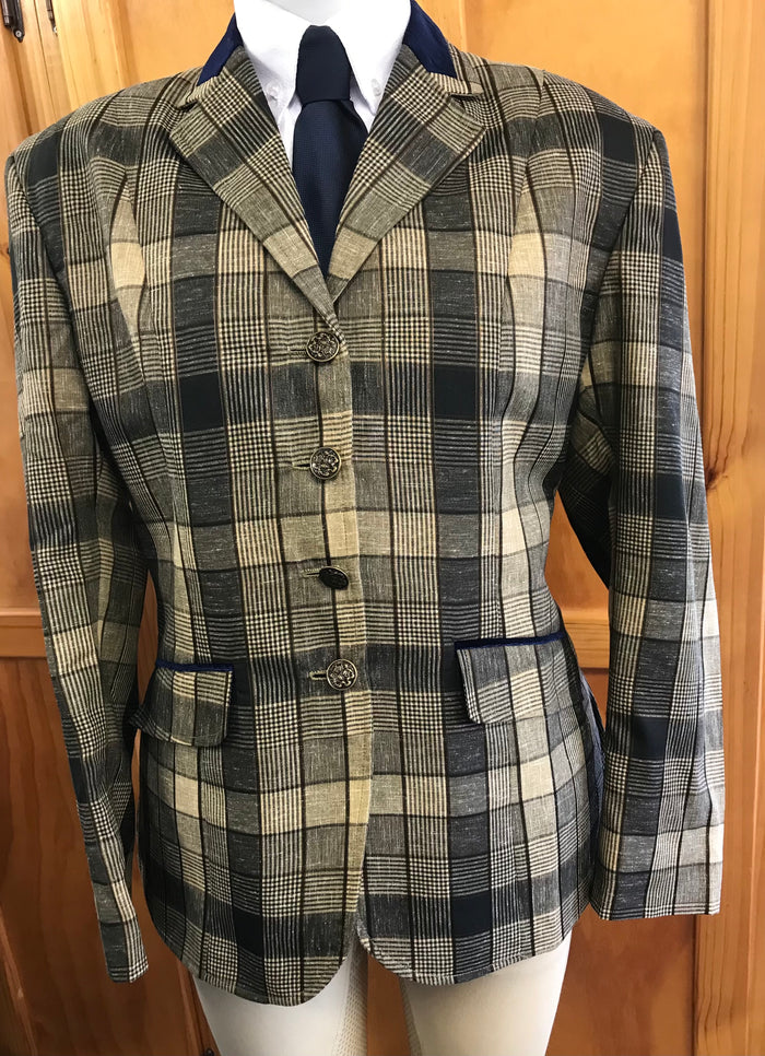 Beige, Brown and Cream Check (612) Adults Show Hunter Jacket