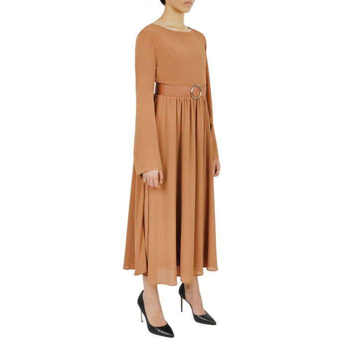 Belted Long Sleeve Dress