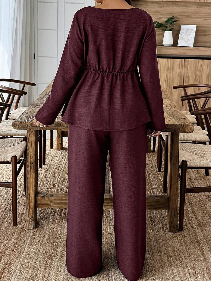 Bisco Co ord Set - Maroon