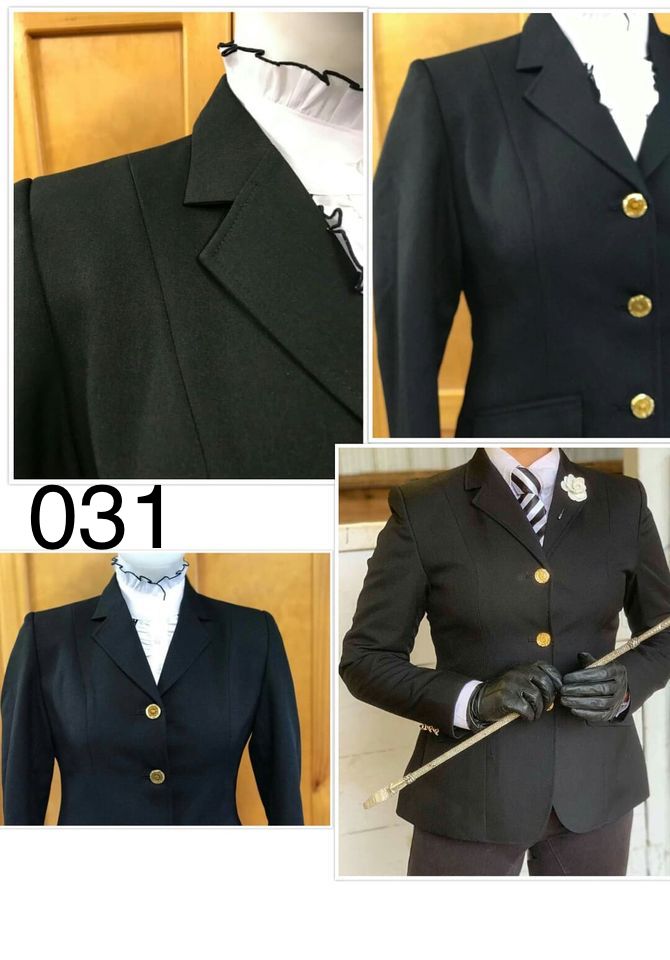 Black Plain Open or Dressage Jacket (Adults) (031)