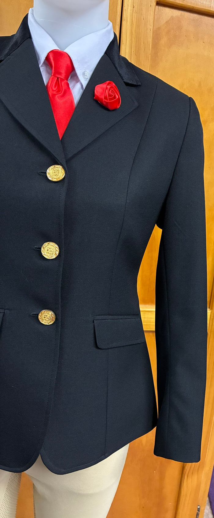 Black Plain Open or Dressage Jacket (Adults) (031)
