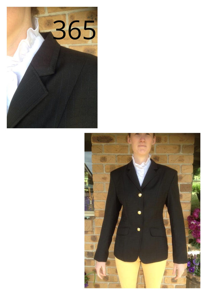 Black Self Check Lightweight Wool Show Hunter Jacket (365)