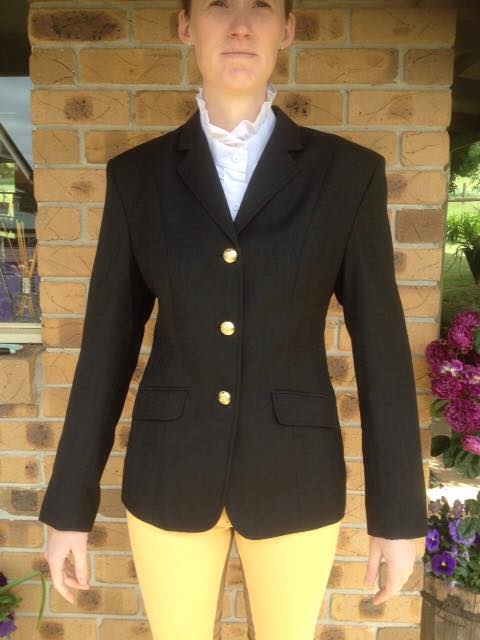 Black Self Check Lightweight Wool Show Hunter Jacket (365)