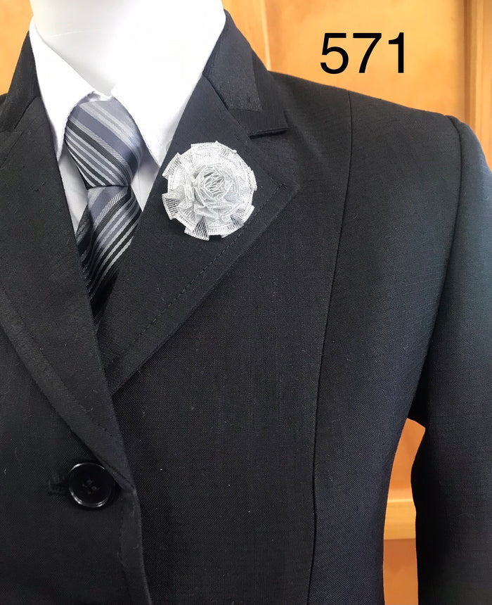 Black Self Check with Black Trim Adults Open/Dressage Jacket (571)