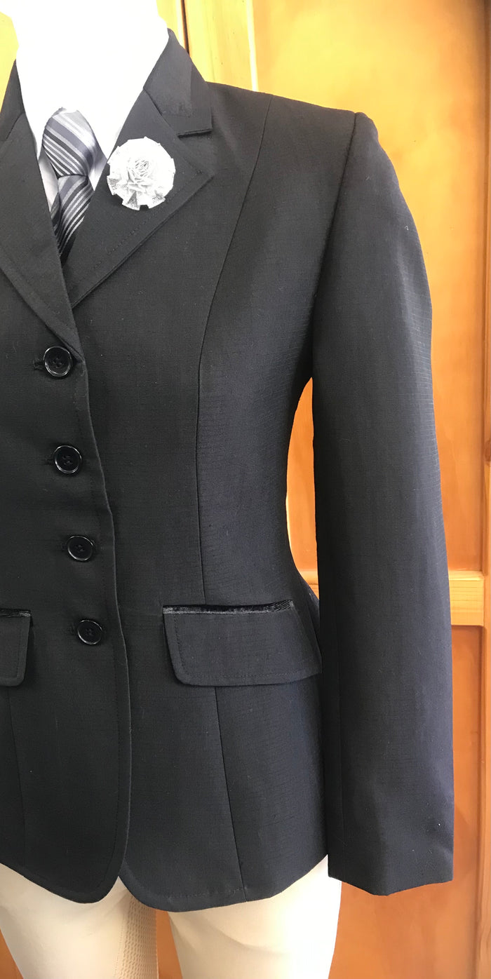 Black Self Check with Black Trim Adults Open/Dressage Jacket (571)