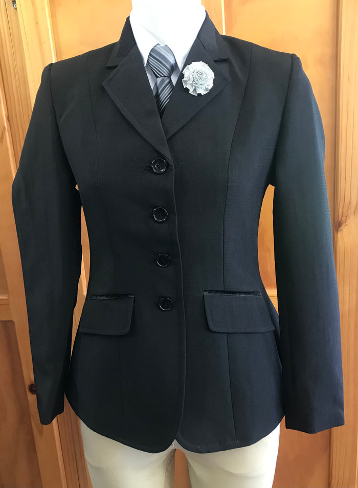 Black Self Check with Black Trim Adults Open/Dressage Jacket (571)