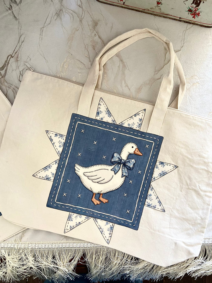 Blue Goose Zipper Tote Bag - Deer Creek Mercantile