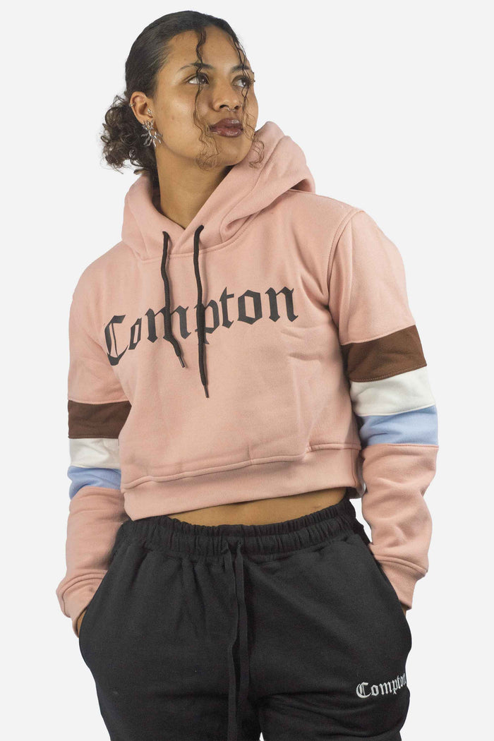 Blusa Moletom Compton Cropped Rosa - COMPTON