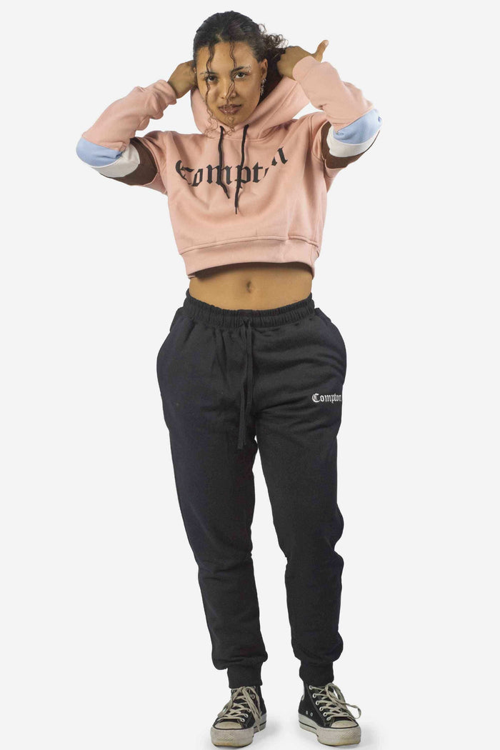 Blusa Moletom Compton Cropped Rosa - COMPTON