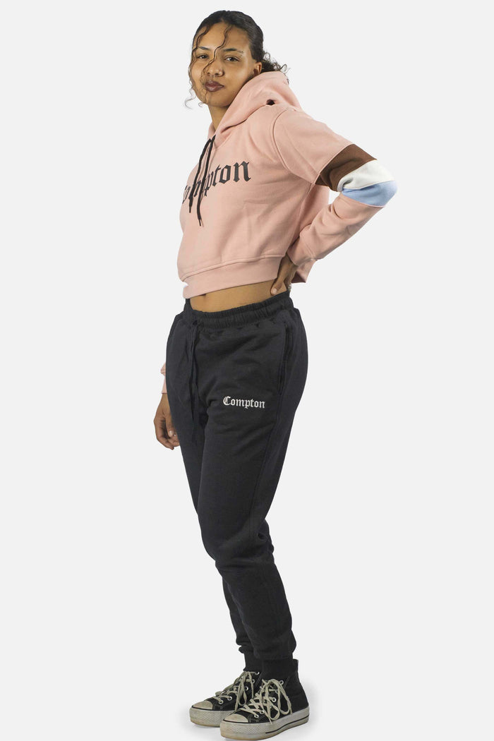 Blusa Moletom Compton Cropped Rosa - COMPTON