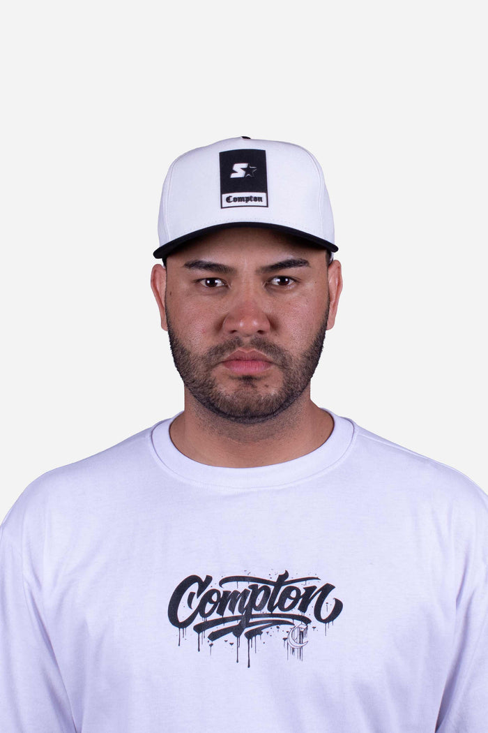 Boné Aba Curva Collab Starter X Compton Click Ninety9 Off White - COMPTON