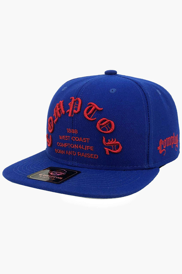Boné Compton Aba Reta Snapback Born And Raised Azul - COMPTON