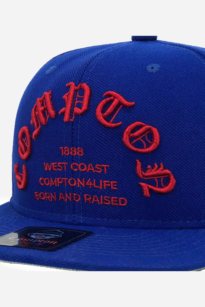 Boné Compton Aba Reta Snapback Born And Raised Azul - COMPTON