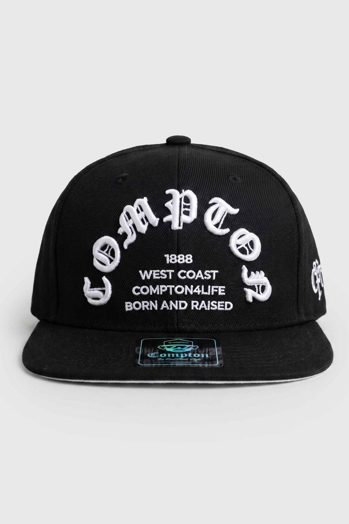 Boné Aba Reta Snapback Compton Born And Raised Preto