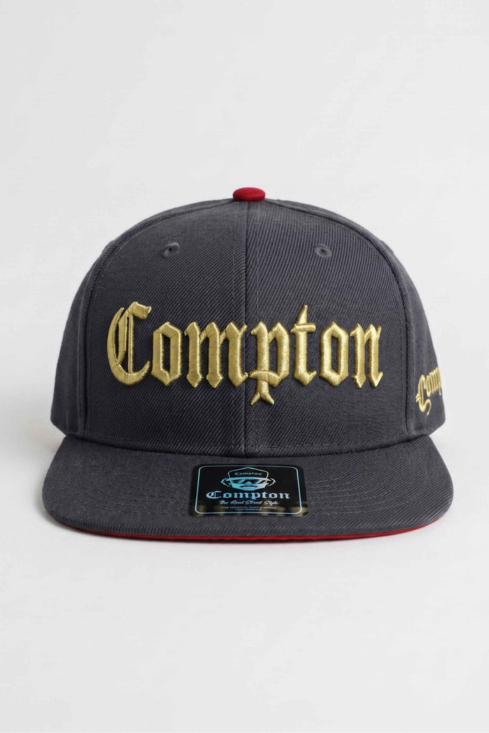 Boné Aba Reta Snapback Compton Clássico - Cinza