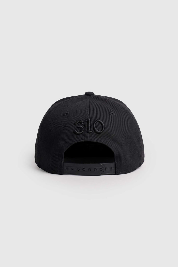 Boné Aba Reta Snapback Compton Clássico All Black Bordado Alto Relevo