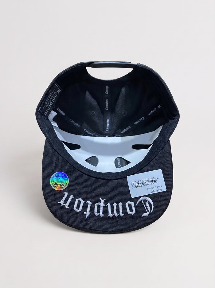 Boné Aba Reta Snapback Compton LA Recorte a Laser Preto