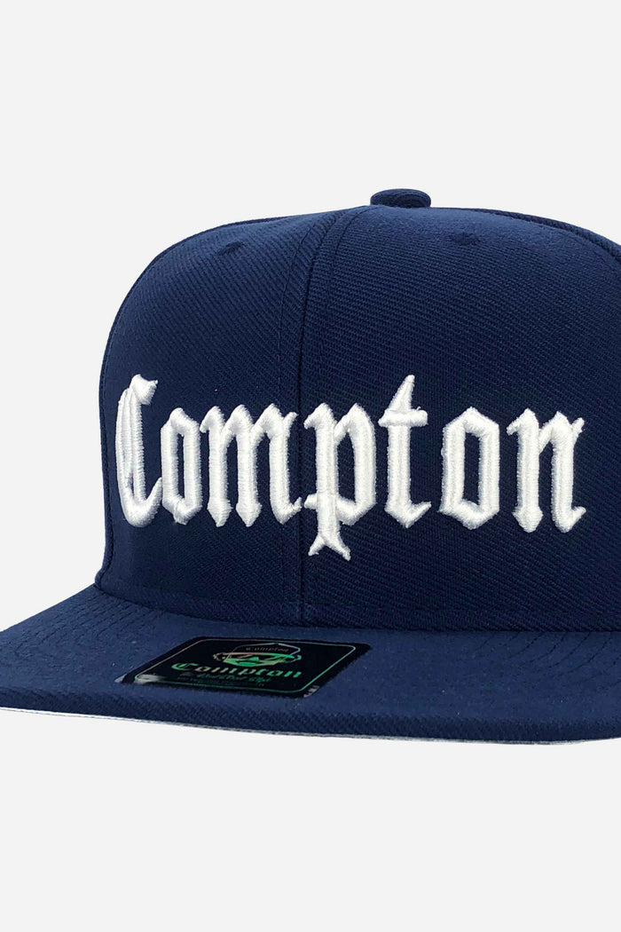 Boné Compton Aba Reta Snapback Classic Azul Marinho - COMPTON