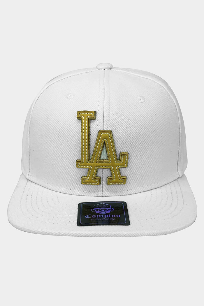 Boné Compton Aba Reta Snapback L.A Recorte Laser Branco - COMPTON