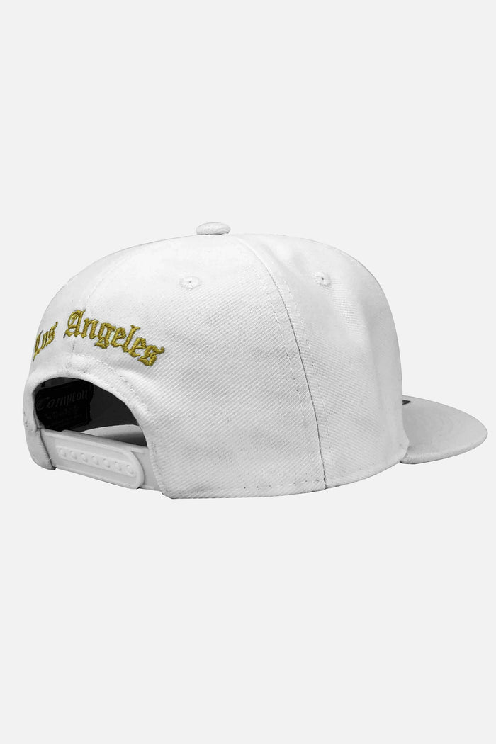Boné Compton Aba Reta Snapback L.A Recorte Laser Branco - COMPTON