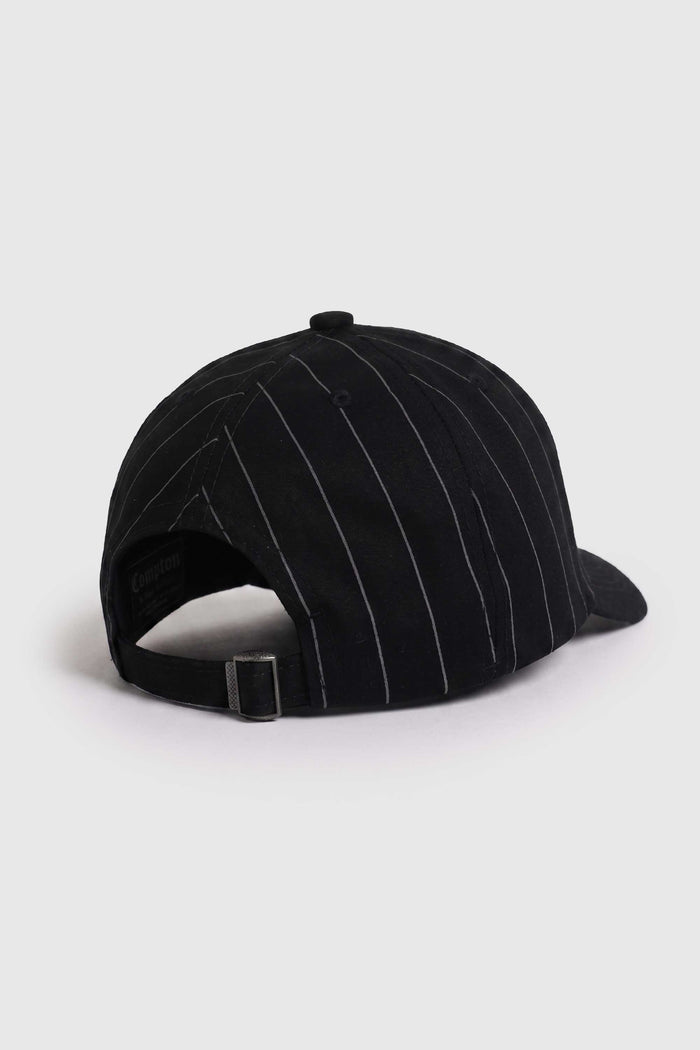 Boné Dad Hat Baseball Compton Pinstripe Logo - Preto