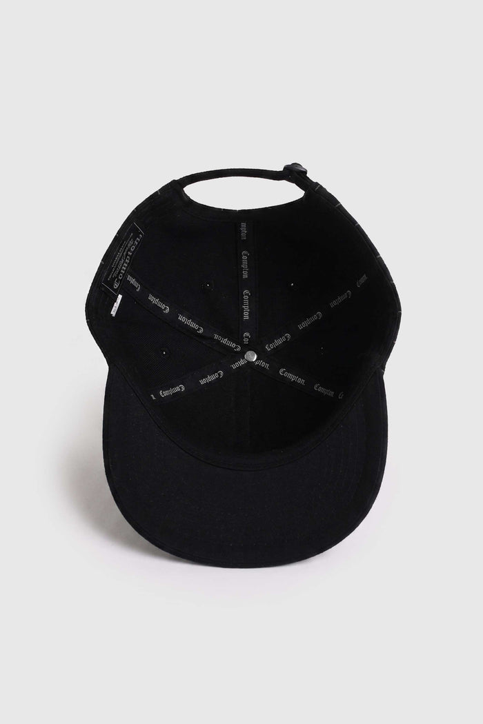 Boné Dad Hat Baseball Compton Pinstripe Logo - Preto