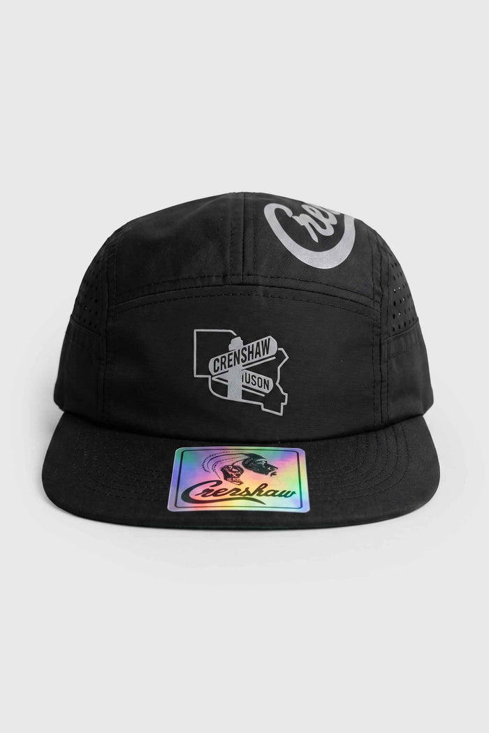 Boné Five Panel Crenshaw Logo Emborrachado Refletivo - Preto