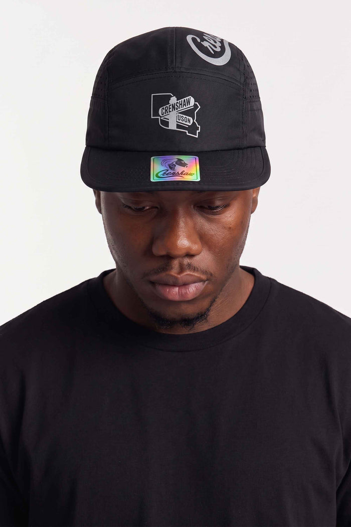 Boné Five Panel Crenshaw Logo Emborrachado Refletivo - Preto