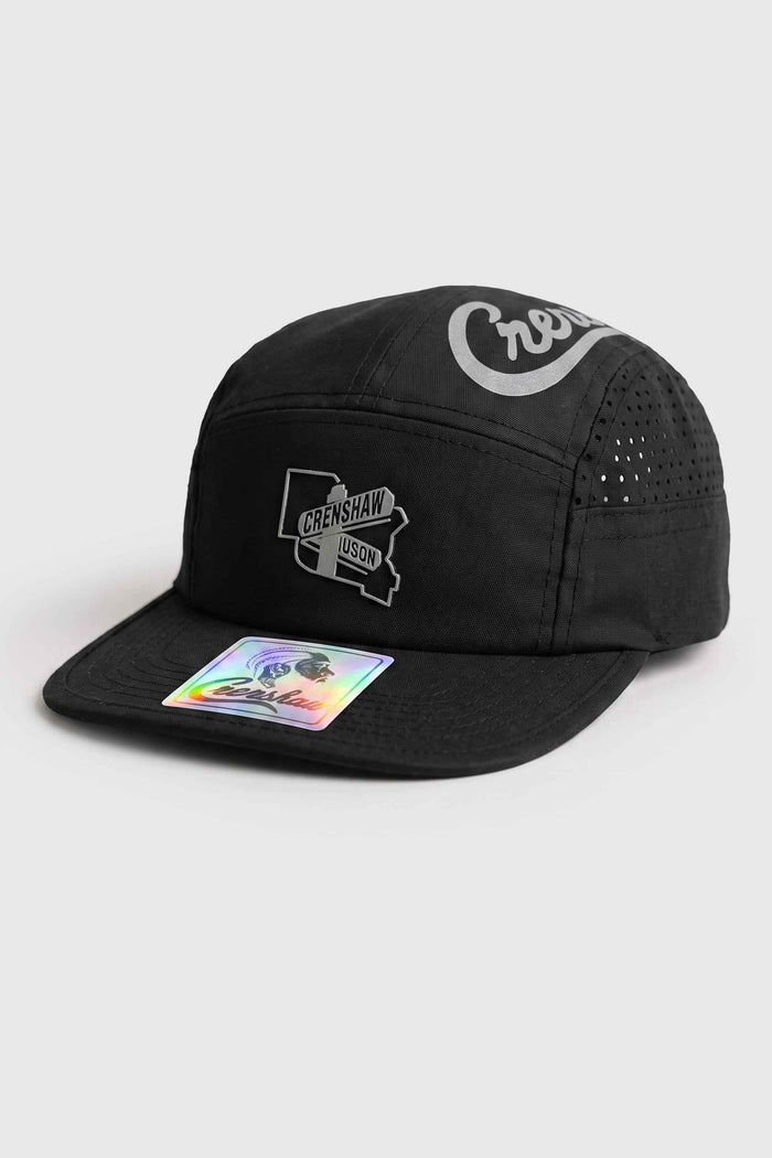Boné Five Panel Crenshaw Logo Emborrachado Refletivo - Preto