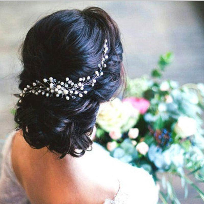 Bridal handmade hair accessories pearl comb 591834062390 - COCOMELODY