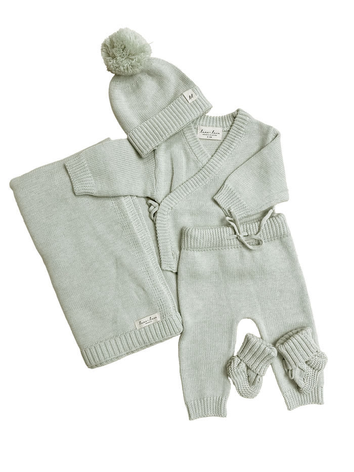 The Heirloom, Luna + Luca Bring Me Home Rib Set in Light Sage