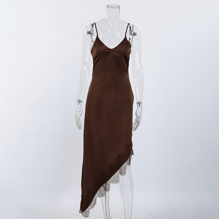 Bronze Whisper Midi Dress - Brown