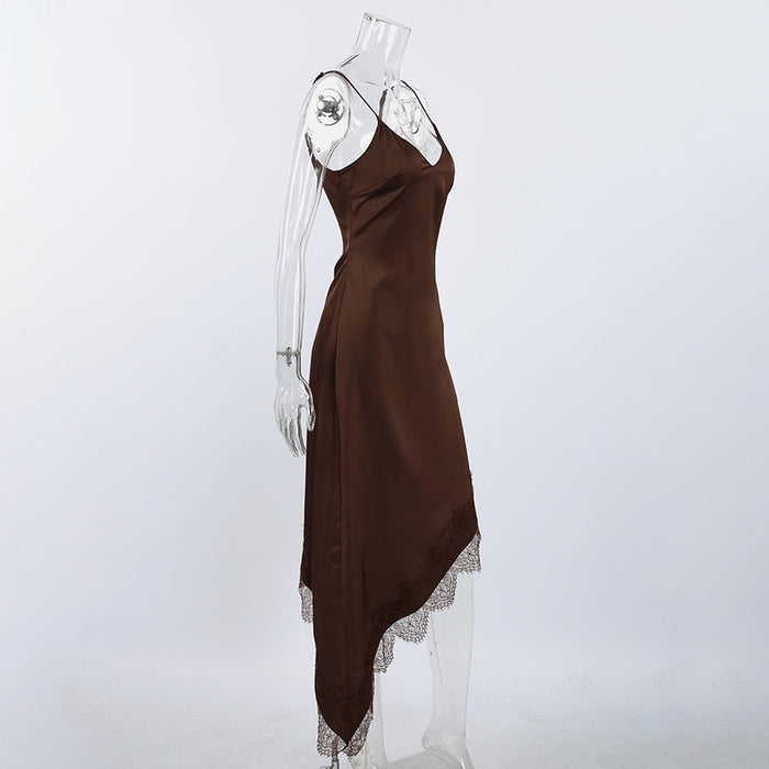 Bronze Whisper Midi Dress - Brown