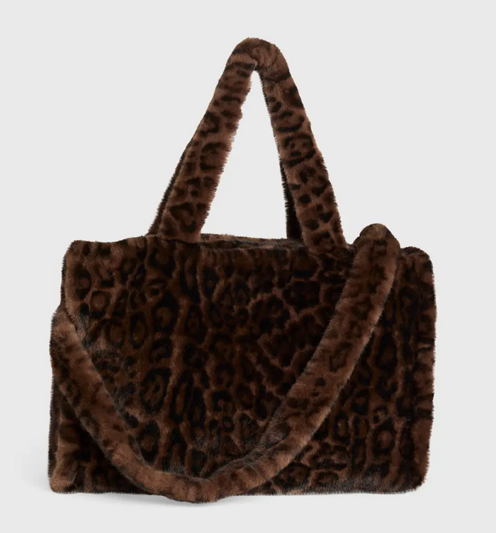 Brooke Faux Fur Leopard Large Tote