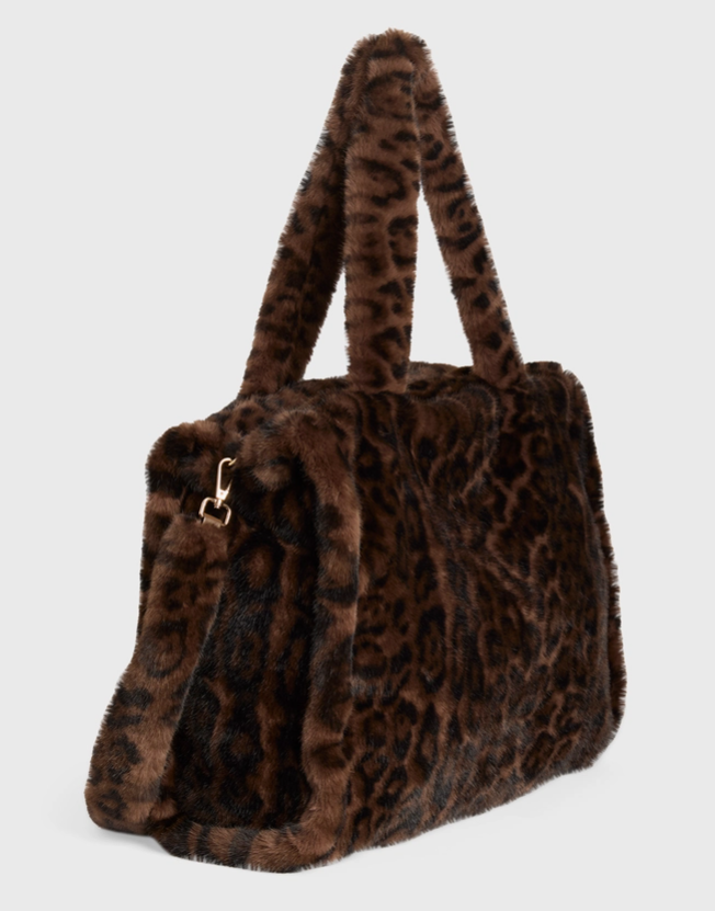 Brooke Faux Fur Leopard Large Tote