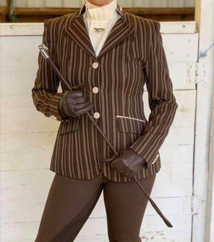 Brown and Cream Show Hunter Jacket with Stand up Collar Adults (140)