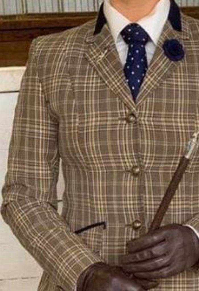 Brown, Beige, Cream Check WOW FACTOR New Show Hunter Jacket Childs (131)