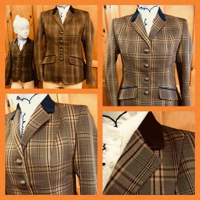 Brown & Dark Cream Check Stunning Show Hunter Jacket Childs 548
