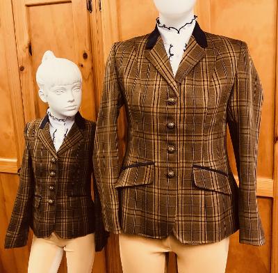 Brown & Dark Cream Check Stunning Show Hunter Jacket Childs 548