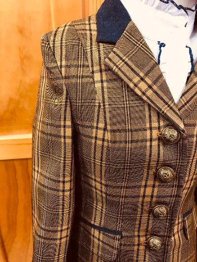 Brown & Dark Cream Check Stunning Show Hunter Jacket Childs 548