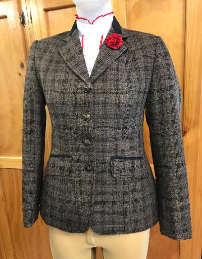 Browny (Light) Beige & Black Check Stunning Lightweight Show Hunter Jacket Adults 372