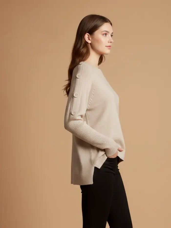 Button Tunic Sweater by Nikky Apparels - 2 Colors