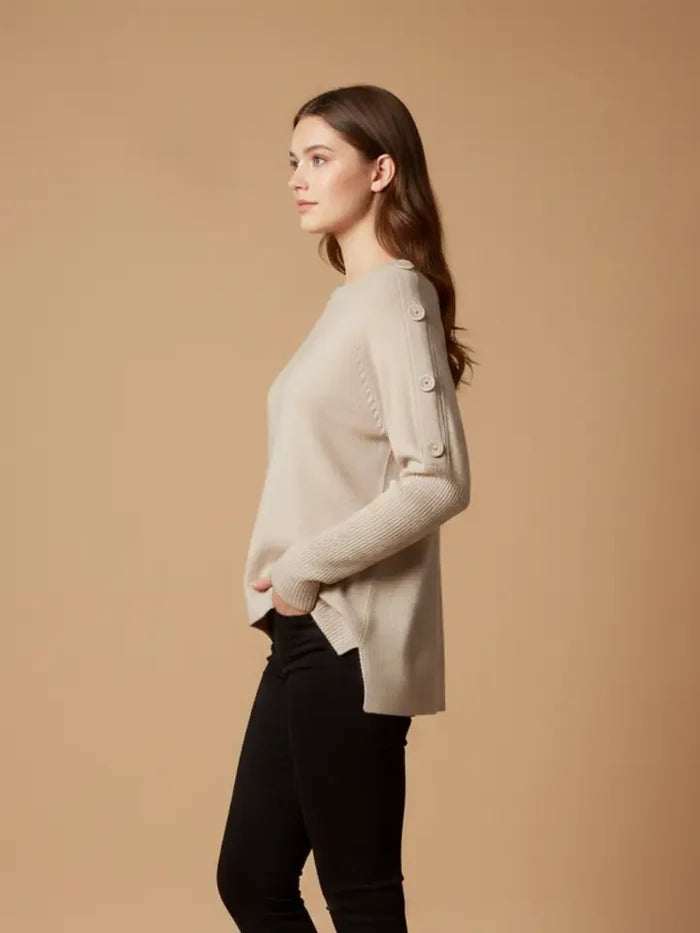 Button Tunic Sweater by Nikky Apparels - 2 Colors